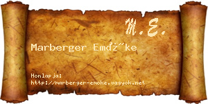 Marberger Emőke névjegykártya